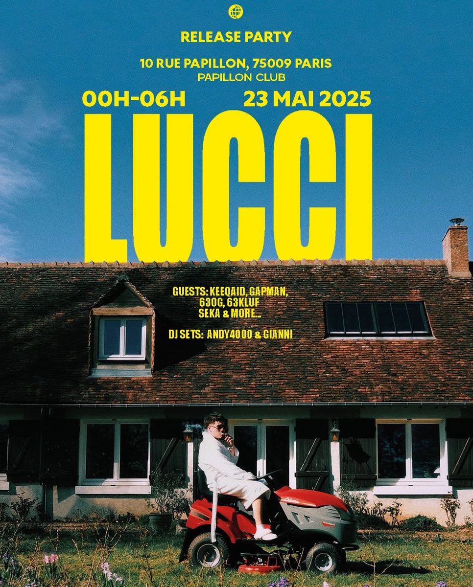 RELEASE PARTY ‼️🙌🏼

📆23 MAI 2025
📍PARIS, PAPILLON CLUB

GUEST :
gapman
keeqaid
63OG
63KLUF
SEKA 
ET ENCORE