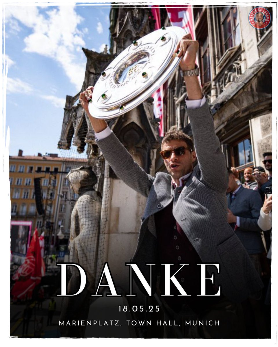 Sandhyadip2002's tweet photo. "It’s not just the end of an era… it’s the end of a heartbeat in this club.
Thomas Müller—our Raumdeuter, our leader, our soul.
For one last time, he smiled with the Shield.
And we cried behind our screens. 🥺❤️
#foronelasttime❤️ #müller25 #legende #thomasmüller #bayernfans https://t.co/CTJt7HjSKq