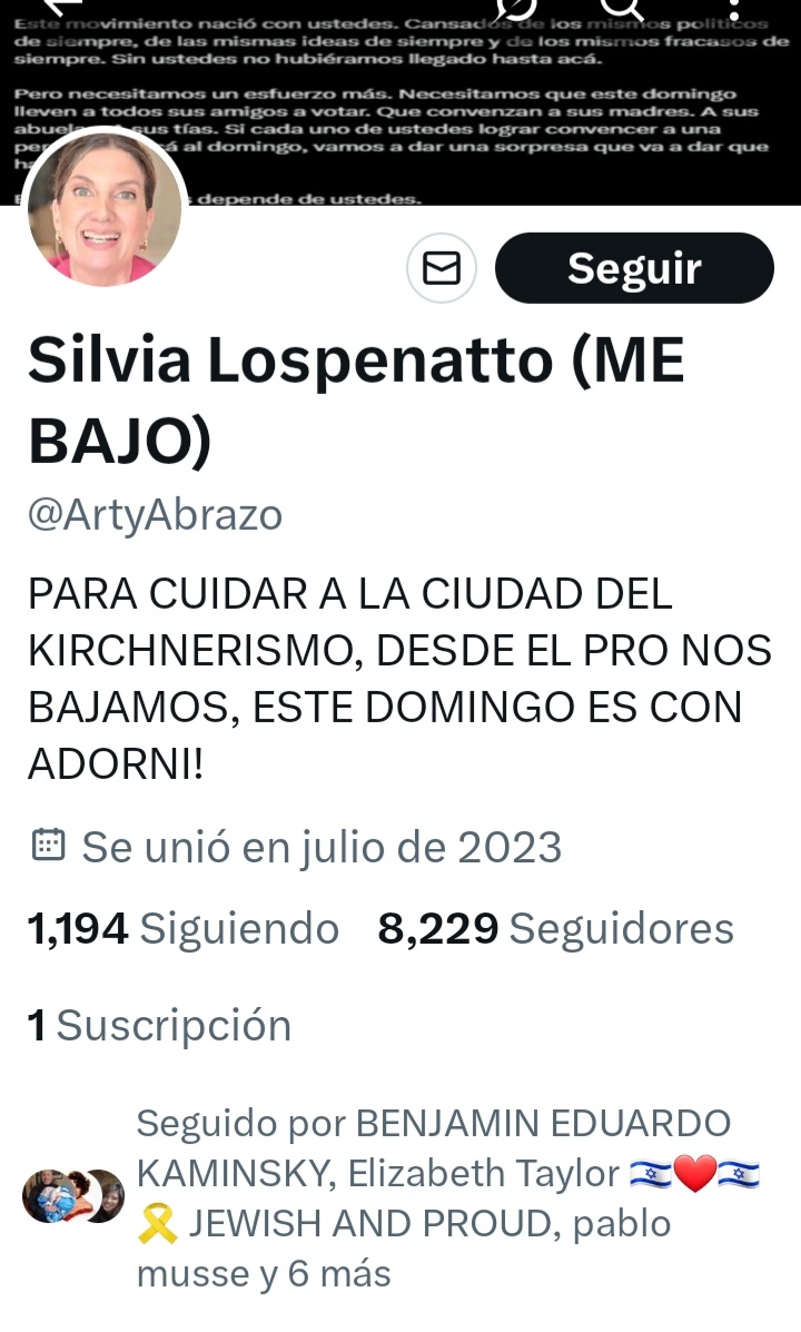 Tesi671C's tweet image. Crearon una cuenta trucha de @slospennato y siguieron posteando
Denuncien a la cuenta @ArtyAbrazo Se creen impunes #EsConLospennato #EsConPro @mauriciomacri @mariuvidal #Pro #ProyectoMacri