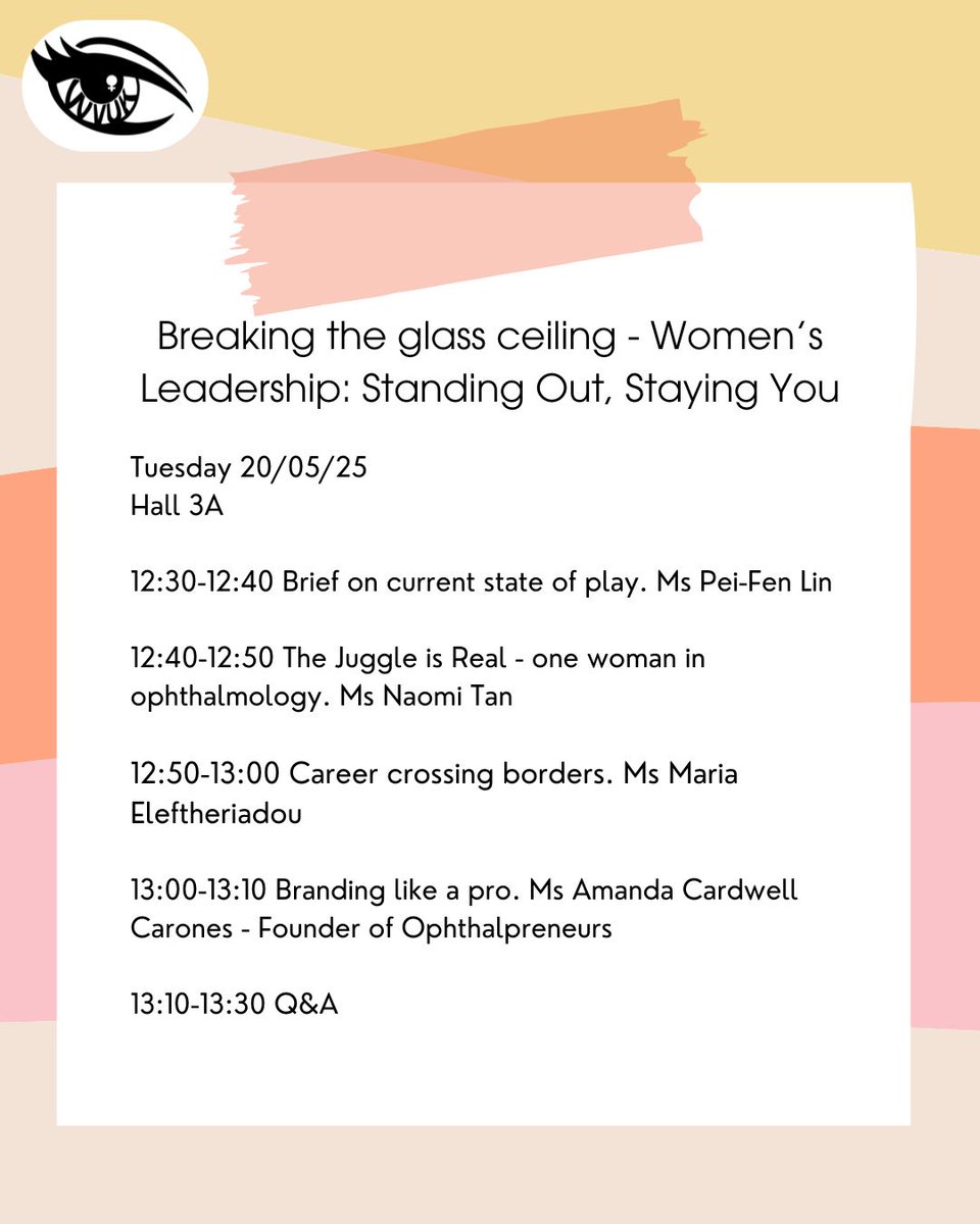 Next week at the RCOphth Annual Congress 2025, there are 2 sessions we know we'll be attending...

These conversations are so important - and we hope other Vision science conferences across the world start to include women-focussed sessions

#WVUK #EyeConUK
