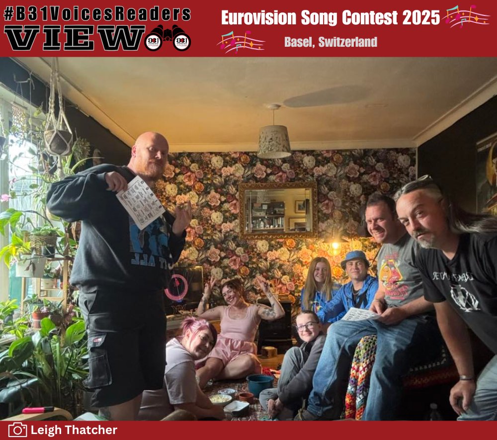 #B31VoicesReader  Leigh Thatcher and friends watching the Eurovision Song Contest last night 😁 🇨🇭 🪩 🎶  

-

#B31VoicesReadersView 
#Eurovision2025 
#Switzerland 
#Birmingham 
#BirminghamUK 
#Bromsgrove
#B31Voices #BVoices