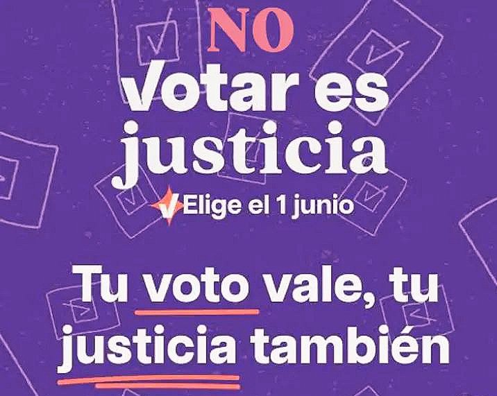 A mí me vale madres si lo dice Paty Chapoy, Vicente Fox, Ricardo Salinas Pliego, etc.

Solo necesitas la lógica y el sentido común para saberlo, ¡LA ELECCIÓN JUDICIAL ES UNA FARSA Y UN FRAUDE!

No seas cómplice del régimen, haz patria y mándalos a CHINGAR SU MADRE, ¡una vez más!