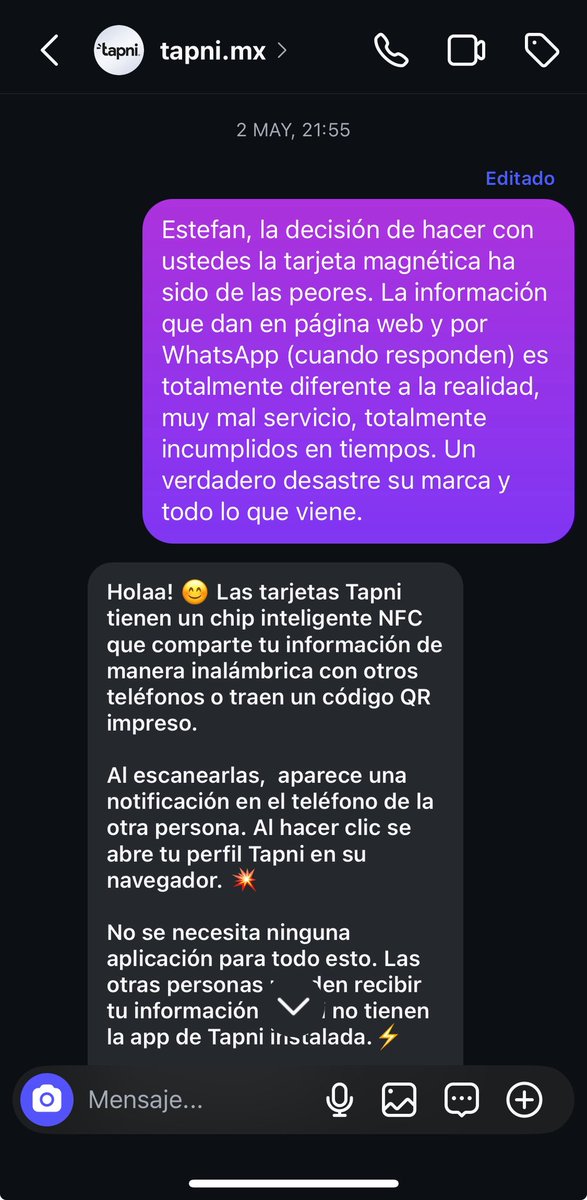 ClienteDeAPie's tweet photo. Pedí hace casi 1 mes una tarjeta magnética en #tapni. A los 8 días que s ofrece en @instagram nunca llegó; ahora estoy peleando a diario para que devuelvan el dinero … @AtencionProfeco ¿qué procede con estas empresas de humo? https://t.co/ZqqQKwCp0o