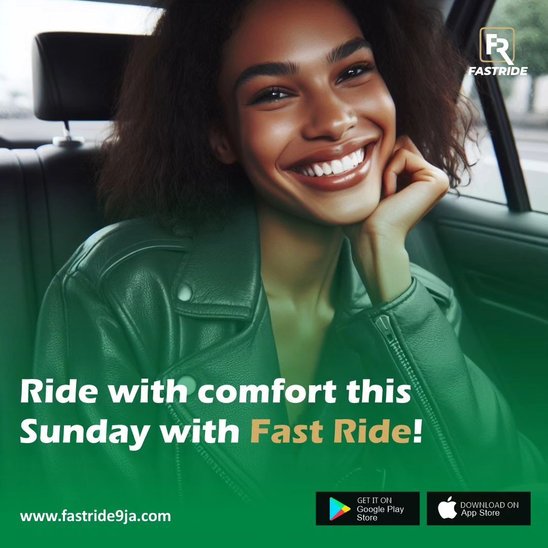 fastrideltd's tweet image. Sunday Funday just got smoother! Book Fast Ride for a comfortable and enjoyable journey!

Download the Fast Ride app now;
zurl.co/WtCXW

#FastRide #SundayVibes #ComfortRide #RideWithEase #Lagos #Abuja #Benin #Warri #Nigeria