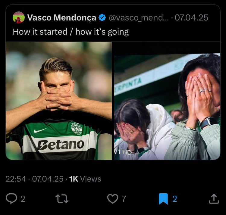joaolouzabrito (@joaolouzabrito) on Twitter photo O <a href="/vasco_mendonca/">Vasco Mendonça</a> apagou o tweet, mas o mundo nunca se irá esquecer.
how it started 🏆 // how it’s going 🏆🏆 O <a href="/vasco_mendonca/">Vasco Mendonça</a> apagou o tweet, mas o mundo nunca se irá esquecer.
how it started 🏆 // how it’s going 🏆🏆