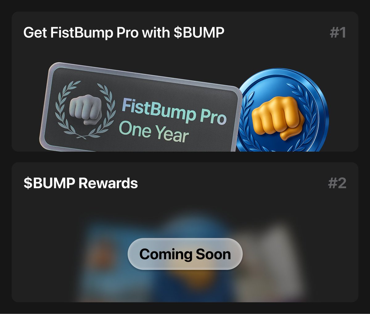 It’s been a wild start since launching $BUMP 👊

We’re moving fast to integrate the token into the Bump ecosystem.

First up: burn $BUMP to unlock FistBump Pro. (Now live! Link below)
Next: something we’re calling $BUMP Rewards - more on that soon 👀

To build apps that reach