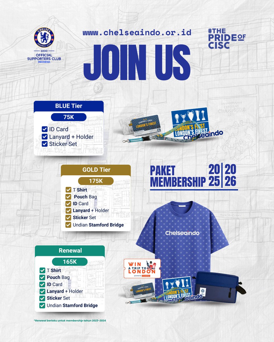 CISCsukabumi's tweet image. The wait is over!

Pendaftaran Anggota CISC Tahun 2025/26
RESMI DIBUKA!

Periode pendaftaran berlangsung pada tanggal 18 Mei 2025 - 30 Juni 2025.

lets join with us! 

#ThisIsCISC
#ThePrideOfCISC 
#Chelseaindo
#CISCMembership2025
