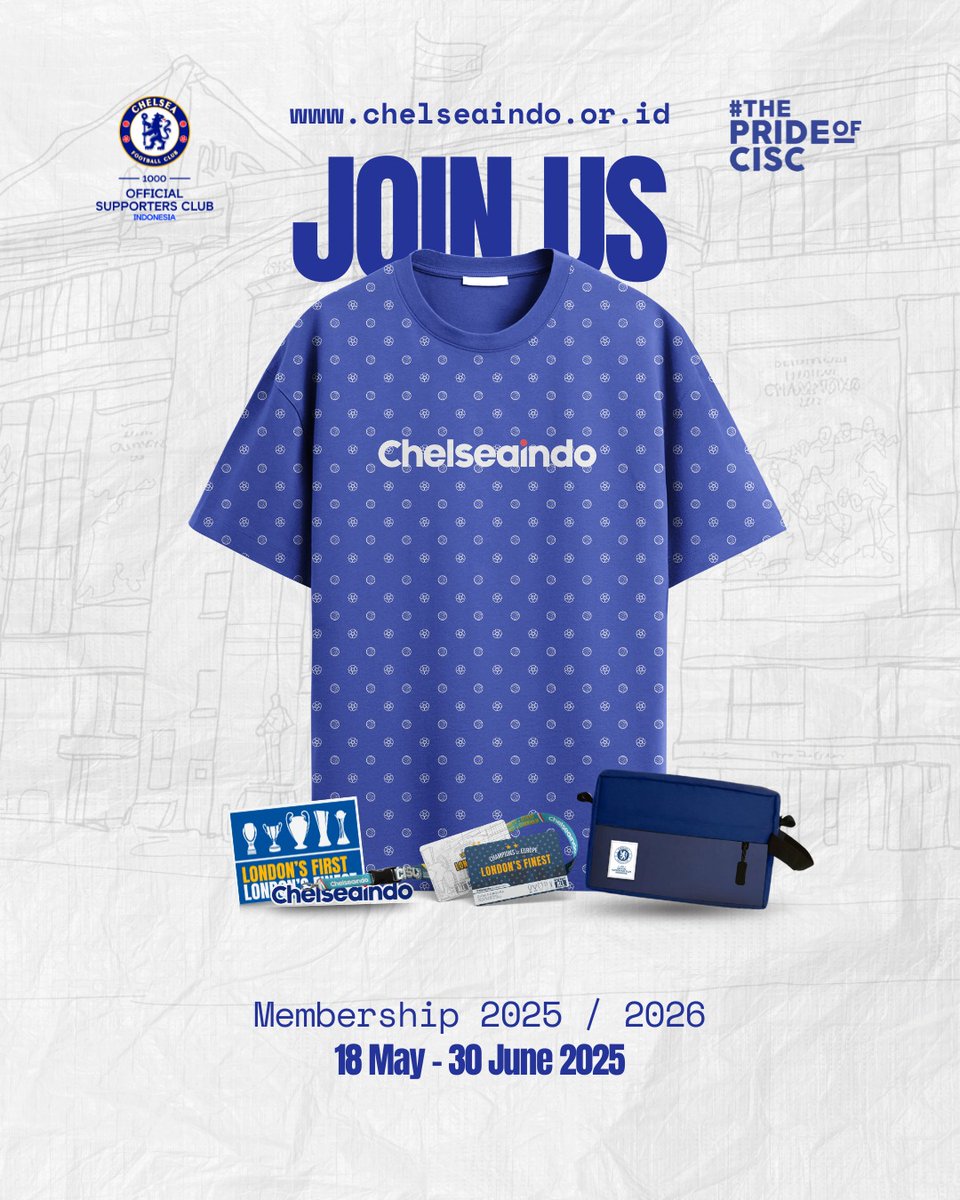 CISCsukabumi's tweet image. The wait is over!

Pendaftaran Anggota CISC Tahun 2025/26
RESMI DIBUKA!

Periode pendaftaran berlangsung pada tanggal 18 Mei 2025 - 30 Juni 2025.

lets join with us! 

#ThisIsCISC
#ThePrideOfCISC 
#Chelseaindo
#CISCMembership2025