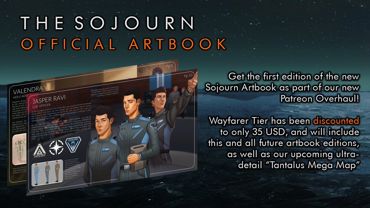 TheSojournHQ's tweet photo. Announcing the first edition of the new #TheSojourn Official Art Book, available for Patrons at our newly discounted Wayfarer Tier and higher!

Stay tuned for more additions to all tiers as we continue to overhaul our Patreon in the coming weeks!

https://t.co/39IEhgebTq https://t.co/xxPkf2VP9q