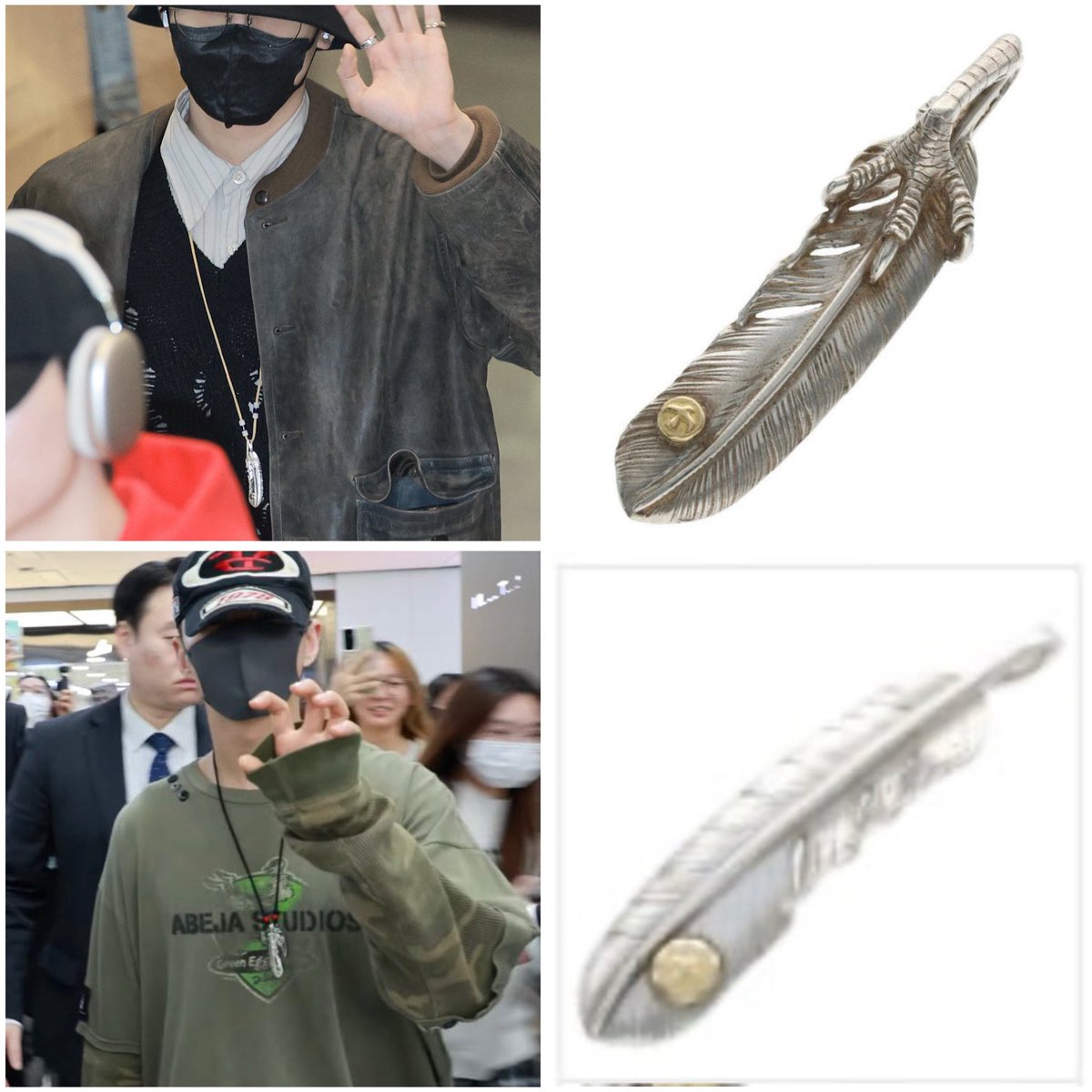 원홋 커플 목걸이
고로스 페더 펜던트
왼우는 우향 닭발 페더고 숝영님은 하금좌향페더에 상금페더 작은거
펜던트가 문제가 아니고
체인 갈아끼운게 ㅁㅊ
둘이 나란히 사슴가죽끈 세팅에 야무지게 비즈 끼워왔다고ㅋㅋㅋ
일본에서 해온거일텐데 •••