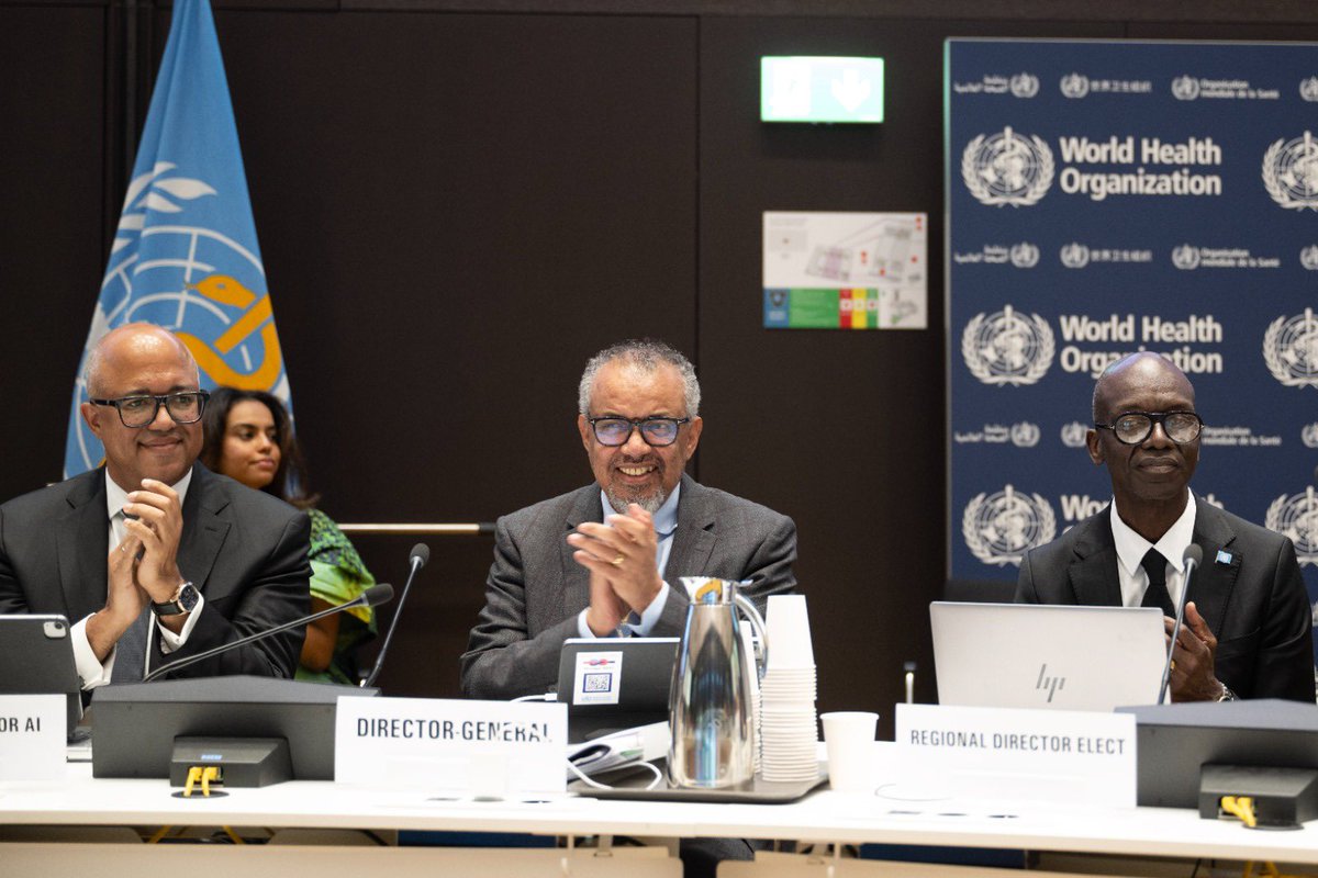 Chikwe Ihekweazu (@chikwe_i) on Twitter photo Congratulations, my brother Dr Mohamed Janabi, on your nomination as
<a href="/WHOAFRO/">WHO African Region</a> Regional Director
Our continent is good hands and I look forward to supporting you as you serve our Member States
On behalf of the <a href="/WHOAFRO/">WHO African Region</a> family, I wish you every success in this important role Congratulations, my brother Dr Mohamed Janabi, on your nomination as
<a href="/WHOAFRO/">WHO African Region</a> Regional Director
Our continent is good hands and I look forward to supporting you as you serve our Member States
On behalf of the <a href="/WHOAFRO/">WHO African Region</a> family, I wish you every success in this important role