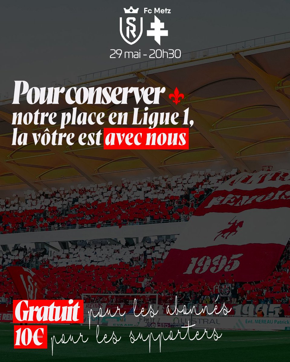 StadeDeReims's tweet image. Peuple Rouge &amp;amp; Blanc, 

La dernière journée du championnat a rendu son verdict. La déception est immense, mais la peine et la colère ne peuvent prendre le dessus sur notre objectif suprême. 

Si le temps des bilans arrivera, nous avons plus que jamais besoin de vous pendant ces…