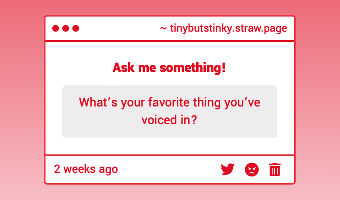 Loo🦨 Artist/va/vtuber - 1 pic. Q: "What’s your favorite thing you’ve voiced in?" A: These are probably my all-time favorites that I have voiced for! https://t.co/uXT1KYnZDs https://t.co/IHt0rWhq73