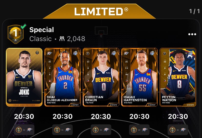 Lineups for Game 7 and the last of <a href="/SorareNBA/">SorareNBA</a> Championship Chase Round 2🏆
Feel like the SorareNBA hype has died off throughout the playoffs. IMO felt too repetitive and disengaging for it being the marquee event of this years game.
Will give my overall thoughts in a post soon🫡