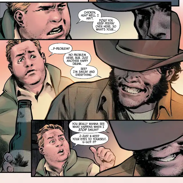 This guy thought he was tough…until Wolverine started smiling. #wolverine #MarvelComics