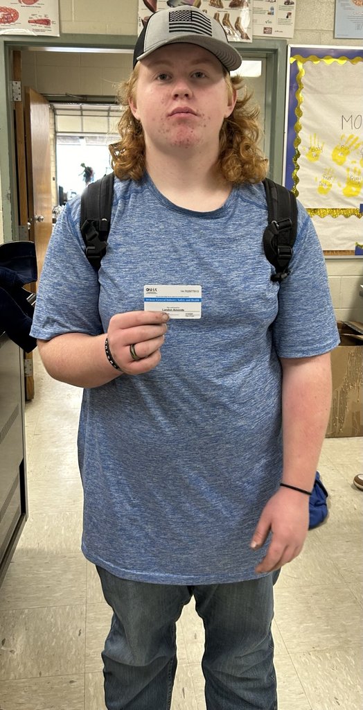 MountainburgSD's tweet photo. Congratulations to Landon Amonds 
Completed His OSHA 10. Also helped build a garden planter for a Van Buren Community Project https://t.co/HyjgB05Kqa