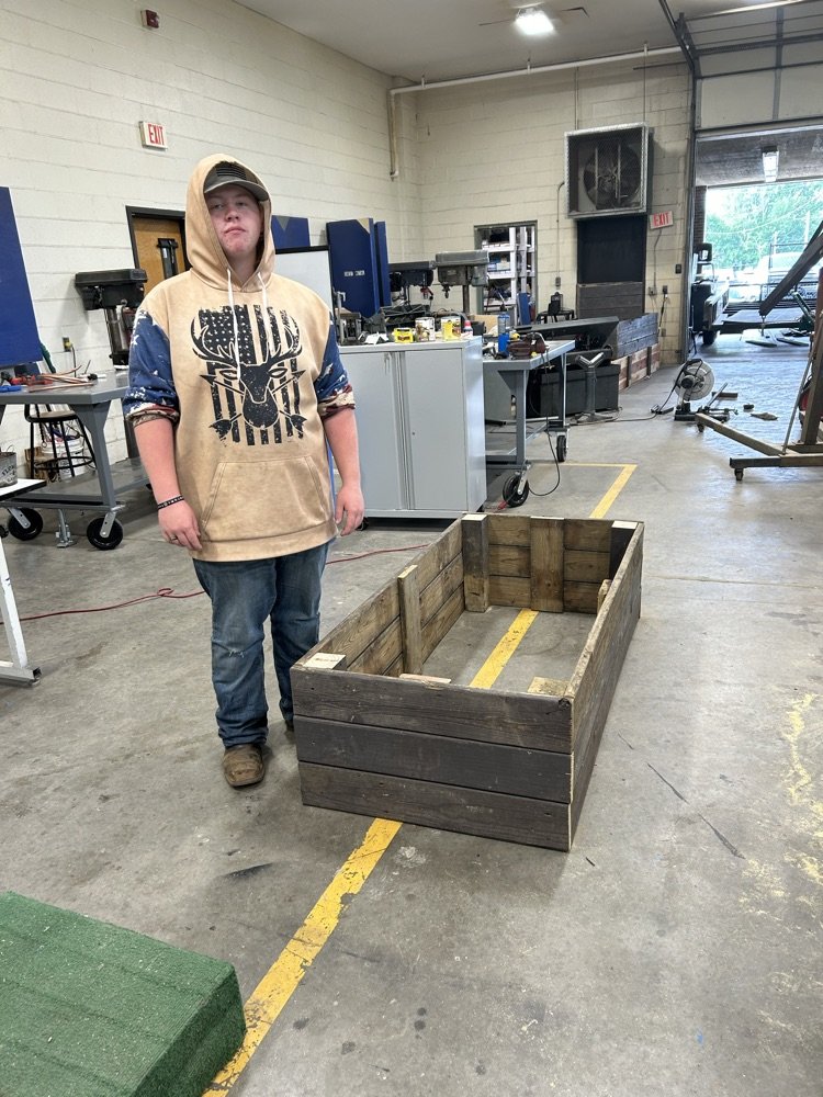 MountainburgSD's tweet photo. Congratulations to Landon Amonds 
Completed His OSHA 10. Also helped build a garden planter for a Van Buren Community Project https://t.co/HyjgB05Kqa