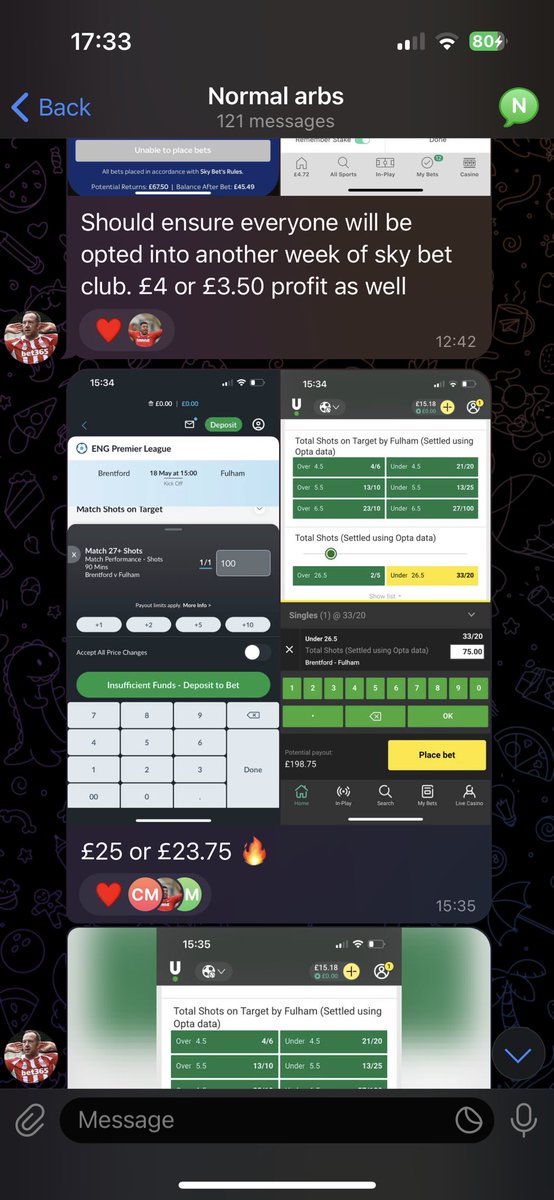 ArbAddicts's tweet photo. Here’s another example of what we do. Our members made £25 on this bet earlier today alone with absolutely no risk. Tired of shit tipsters losing your hard earned money? We don’t do that here. Join the free telegram below to find out more 

https://t.co/qSy4Z3dGLk https://t.co/Jc26v6NUF0