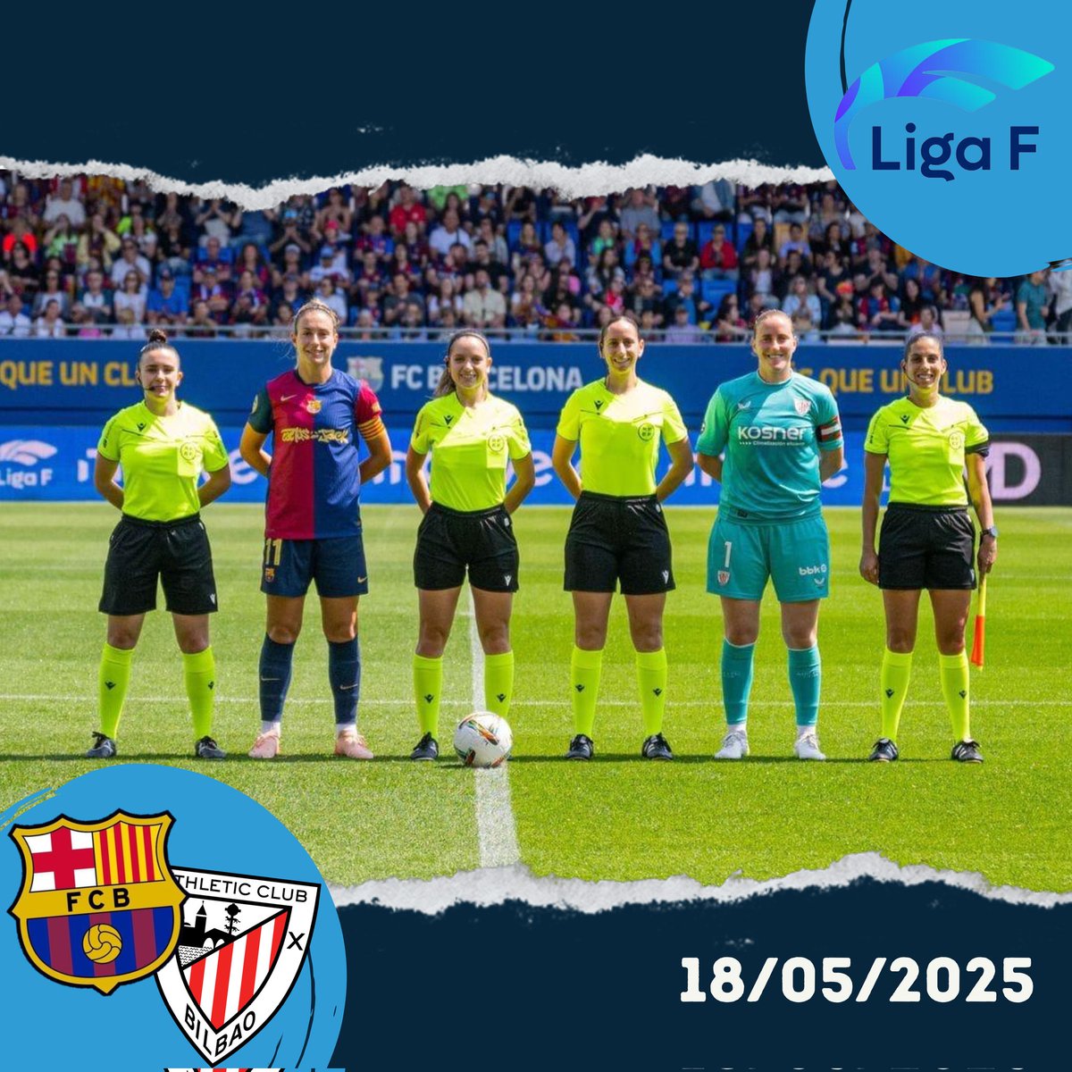 <a href="/LaLiga/">LALIGA</a> <a href="/valenciacf/">Valencia CF</a> <a href="/AthleticClub/">Athletic Club</a> <a href="/CTARFEF/">CTA</a> <a href="/futgal/">RFGF</a> <a href="/LaLiga2/">LALIGA HYPERMOTION</a> <a href="/SDEibar/">SD Eibar</a> <a href="/Burgos_CF/">Burgos Club de Fútbol</a> <a href="/LigaF_oficial/">Liga F</a> <a href="/FCBfemeni/">FC Barcelona Femení</a> <a href="/AthleticClubFem/">Athletic Club</a> <a href="/iriarg1/">iriarosendo</a> 📸 18 de maio:
🔴 <a href="/FCBfemeni/">FC Barcelona Femení</a> 
🟢 <a href="/AthleticClubFem/">Athletic Club</a> 

#arbitrajeRFEF | <a href="/CTARFEF/">CTA</a>