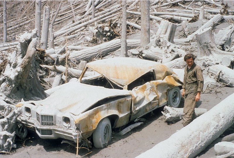 waEMD's tweet photo. 45 years ago today, Mount St. Helens erupted, killing 57 people and spewing 540 million tons of ash, which traveled the world. It’s a moment we will never forget. We conducted a moment of silence today to remember those who died. https://t.co/kZKEFDM1KY