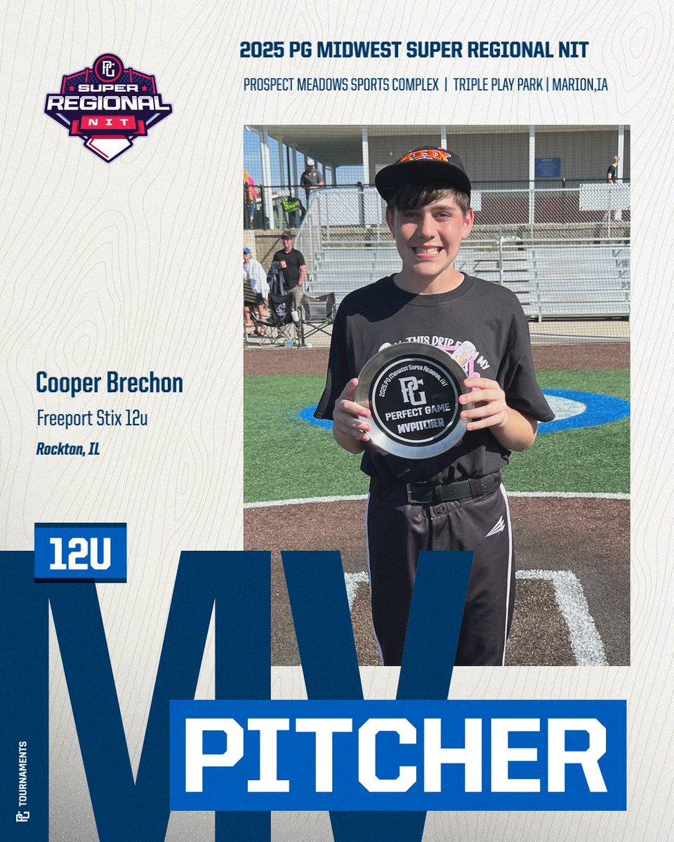 Perfect Game Iowa (@iowapg) on Twitter photo 2025 12U PG Midwest Super Regional NIT @pgyouthbb <a href="/ProspectMeadows/">Prospect Meadows</a>
🏆Champion - Barnstormer Bombers
🥈Finalist - Freeport Stix 12u
🏅MVP - Beckett Rasche
🏅MVPitcher - Cooper Brechon 2025 12U PG Midwest Super Regional NIT @pgyouthbb <a href="/ProspectMeadows/">Prospect Meadows</a>
🏆Champion - Barnstormer Bombers
🥈Finalist - Freeport Stix 12u
🏅MVP - Beckett Rasche
🏅MVPitcher - Cooper Brechon