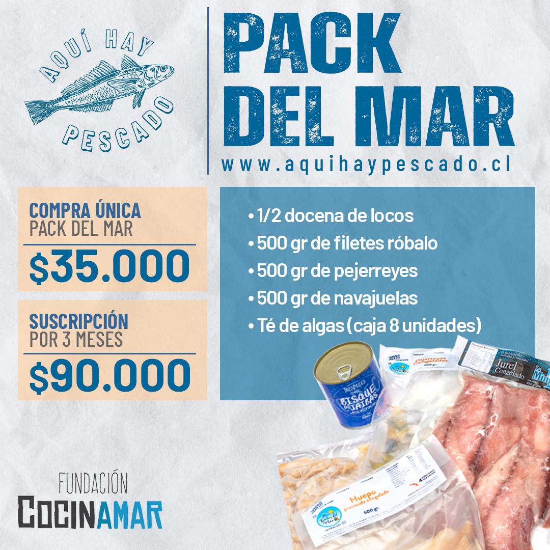 Ya está disponible en #Valdivia el #packdelmar de la cooperativa @aquihaypescado ➡️ Compra o suscríbete en aquihaypescado.cl <a href="/CocinamarChile/">Fundación CocinAmar</a>