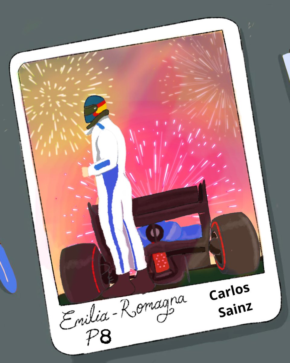 sainz55_fans's tweet photo. P8 at the end of this emilian GP! 💪🏁
🎨 Thank you @_serendipity63
#CarloSainz #F1 #EmiliaGP #RaceResult https://t.co/D6u9aS2Mdo