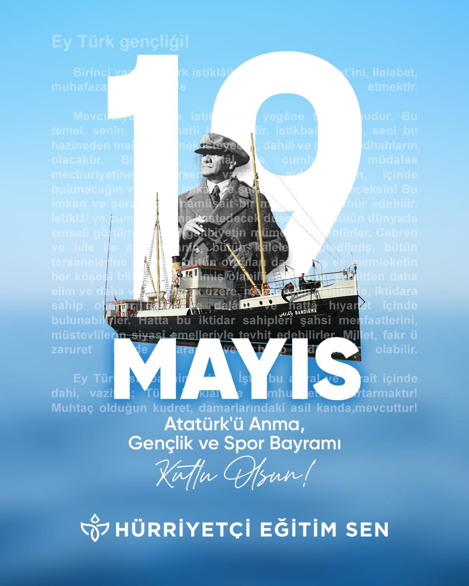 19 Mayıs, Türk milletinin yeniden dirilişidir.
#19Mayıs