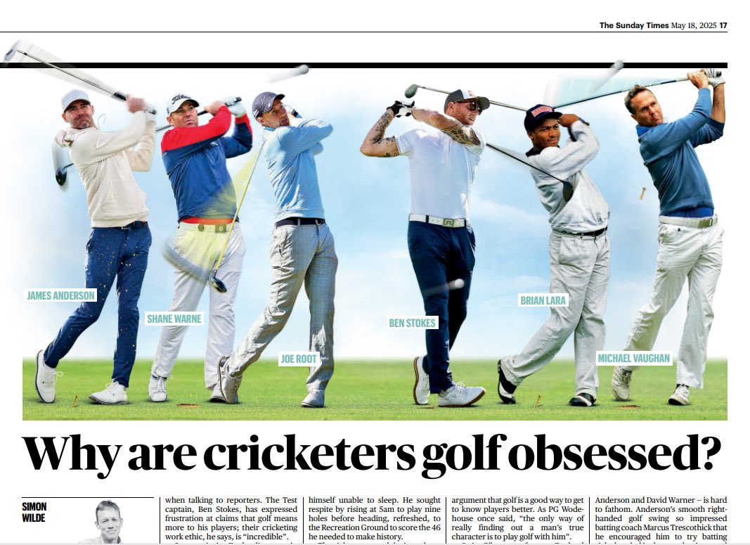 ECB bods to its cricketers: stop talking about golf.

England cricketers: duly stop talking about golf…

…English media: writes in-depth feature about why cricketers have been told to stop talking about golf.

The Streisand Effect strikes again. 👩🏻‍🍳💋

thetimes.com/article/b86a0a…