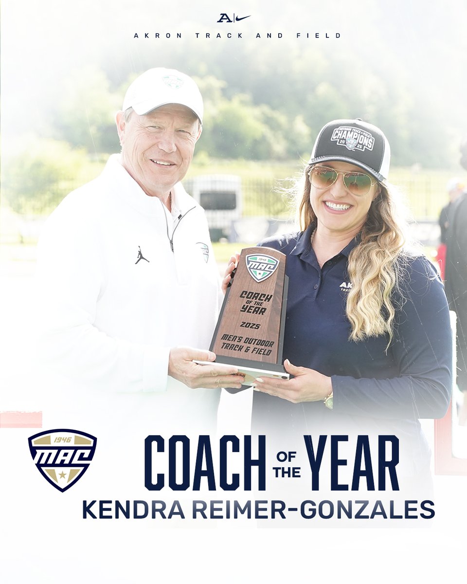 Akron Zips Track/CC (@zipstfcc) on Twitter photo π Congrats to <a href="/ZipsTFCC/">Akron Zips Track/CC</a> Kendra Reimer-Gonzales on being named the <a href="/MACSports/">MACtion</a> Outdoor Track & Field Men's Coach of the Year after the Akron captured its 11th outdoor league title
#GoZips | <a href="/ZipsTFCC/">Akron Zips Track/CC</a> π¦ π Congrats to <a href="/ZipsTFCC/">Akron Zips Track/CC</a> Kendra Reimer-Gonzales on being named the <a href="/MACSports/">MACtion</a> Outdoor Track & Field Men's Coach of the Year after the Akron captured its 11th outdoor league title
#GoZips | <a href="/ZipsTFCC/">Akron Zips Track/CC</a> π¦