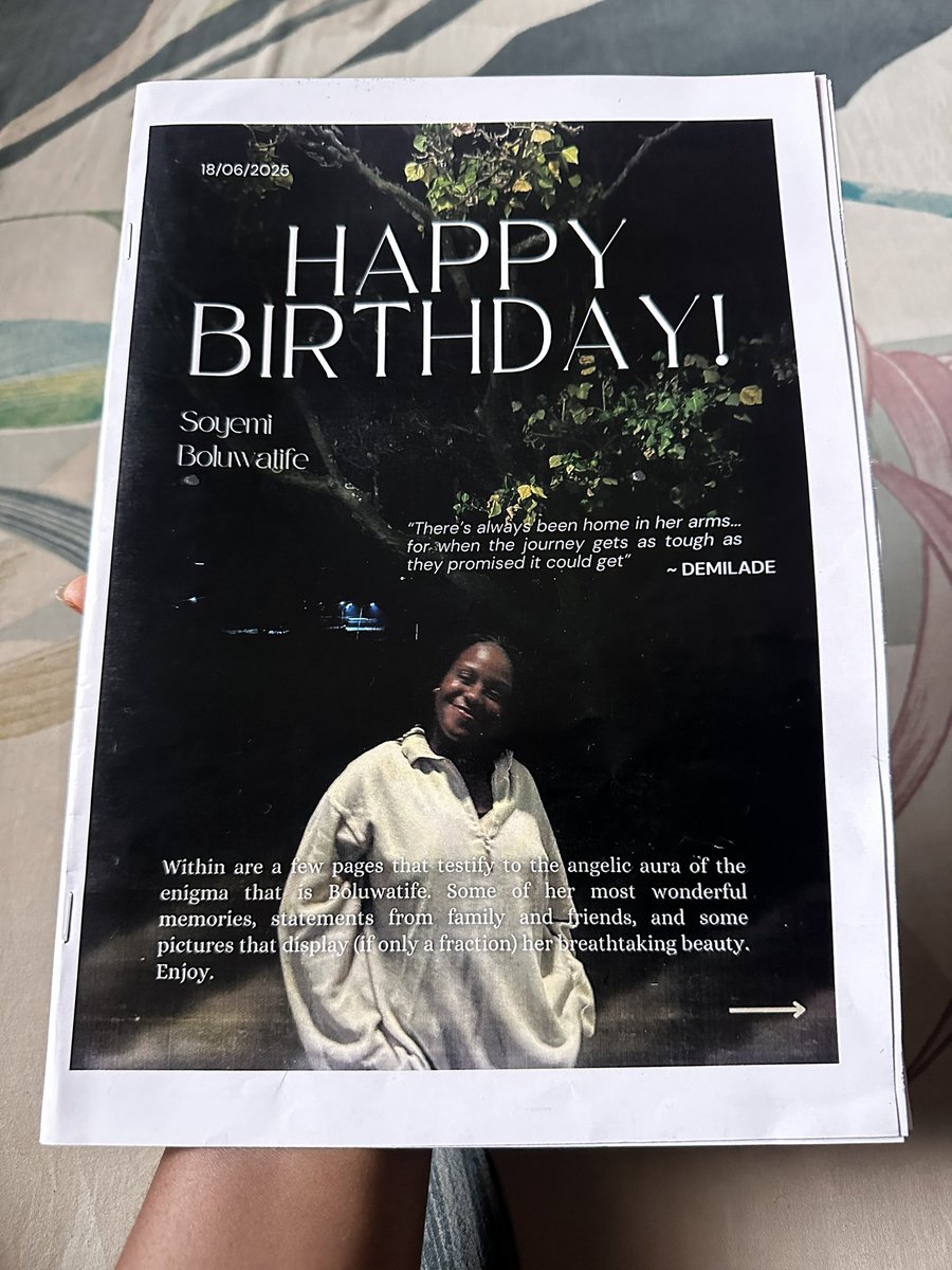 ShoBolu's tweet photo. I love my babe so much. He literally made a magazine for me, wrote me poems, contacted my friends and family to create a fan club section about me, made me a playlist, and so much more.

I genuinely can’t explain how happy I feel right now. My heart is full.🥹❤️ https://t.co/La6GHJMNJ0