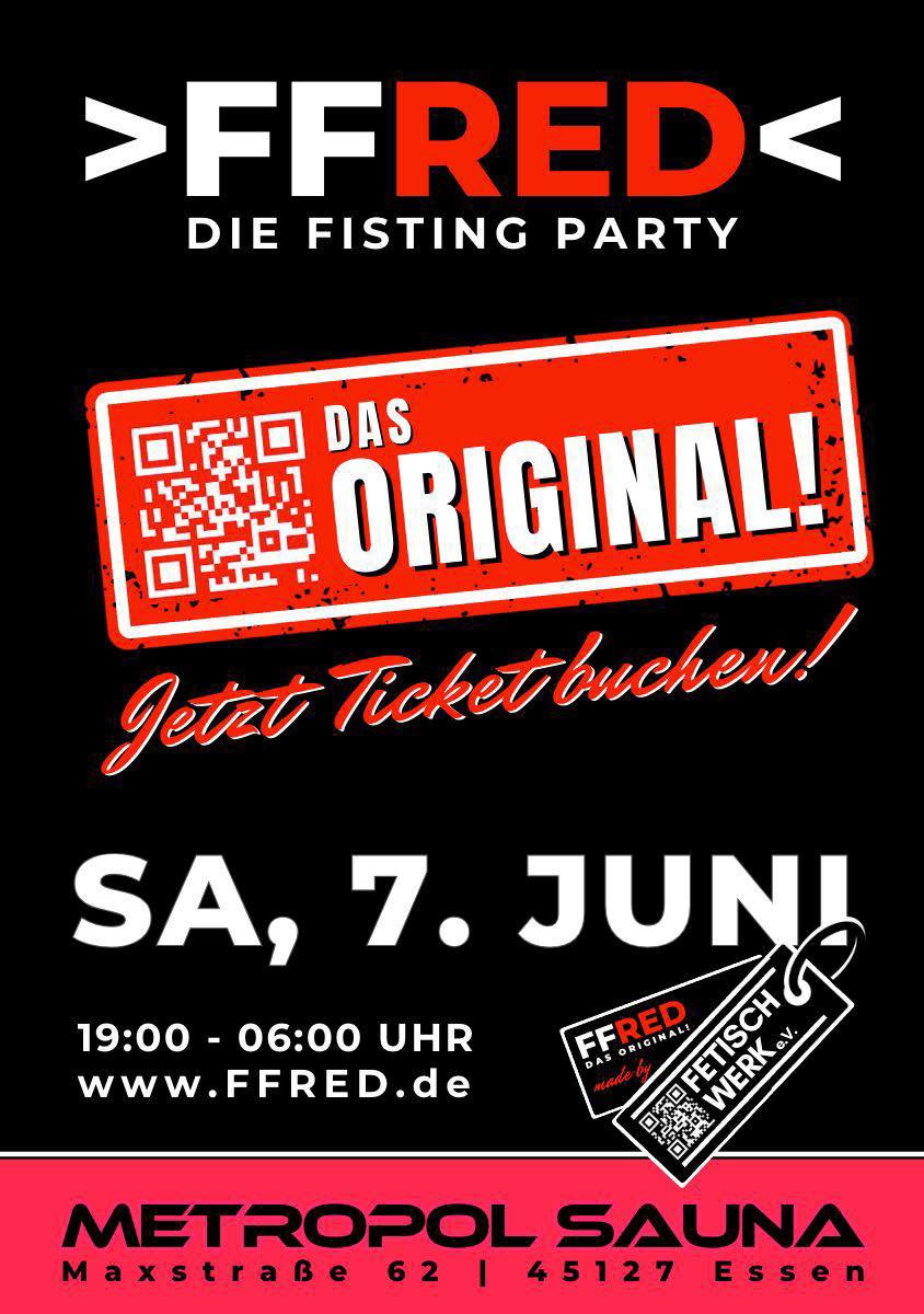 Haltet Euch den 07.06. FFrei! 😉🤗

Tickets : ffred.de
Infos zum Verein : Fetisch-Werk.de