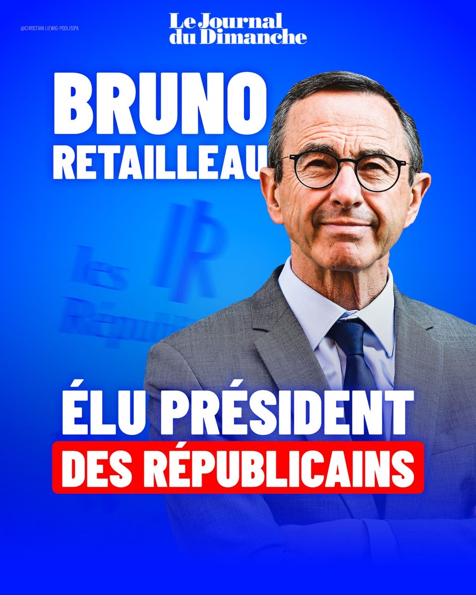 Les Républicains : Bruno Retailleau élu président du parti

🔗 Article JDD : ow.ly/tvf050VUFt2