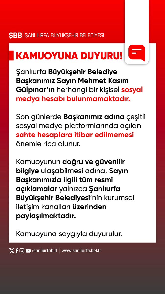 📢KAMUOYUNA DUYURU!