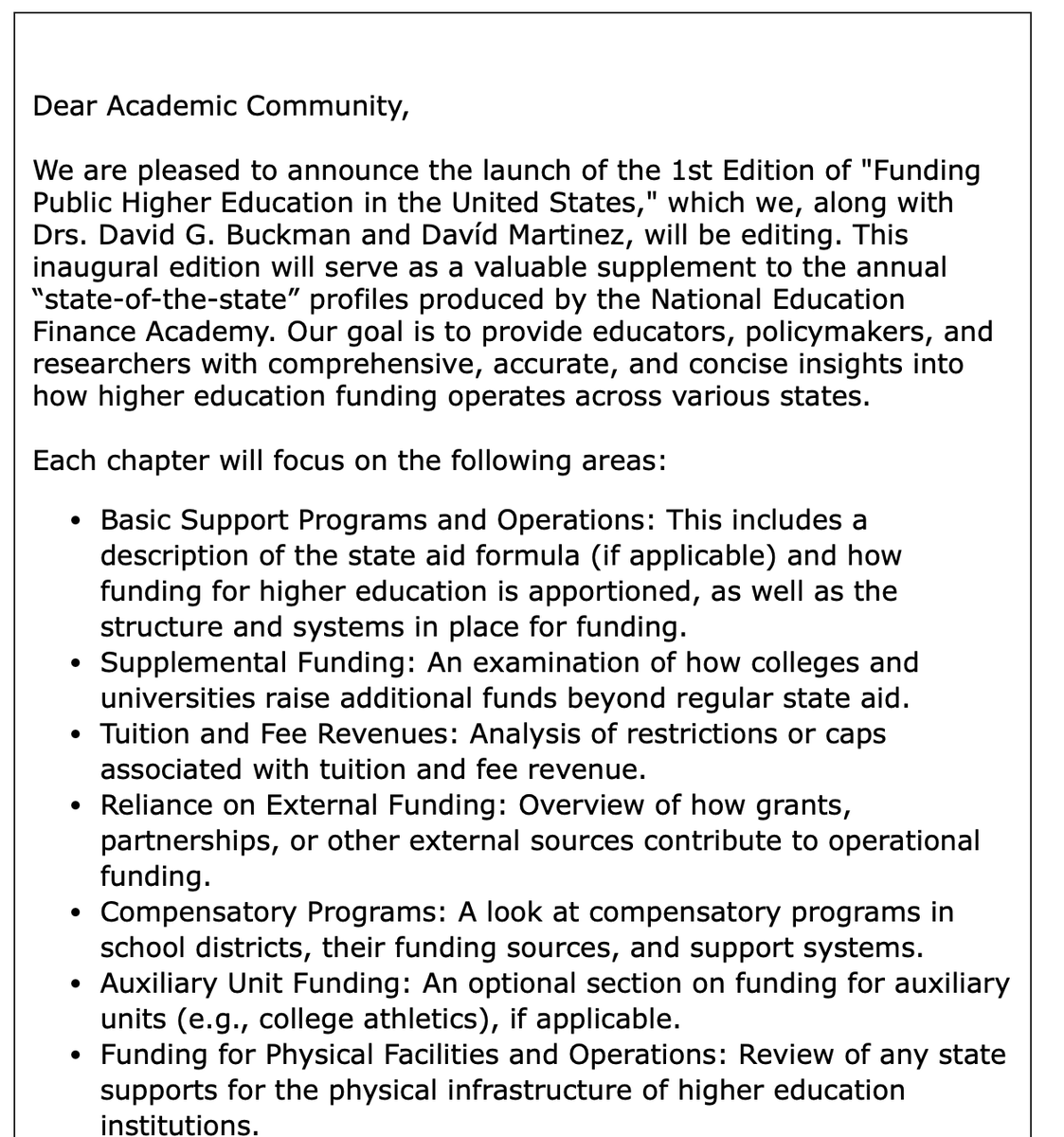 mrhrsuperstar's tweet photo. Book Chapter call from @NatEdFinAcad for the book "Funding Public Higher Education in the United States" published by Emerald Publishing

If you are interested in writing for a state, reach out to me. State availabilities can be found below. https://t.co/ZpOSHspBHK