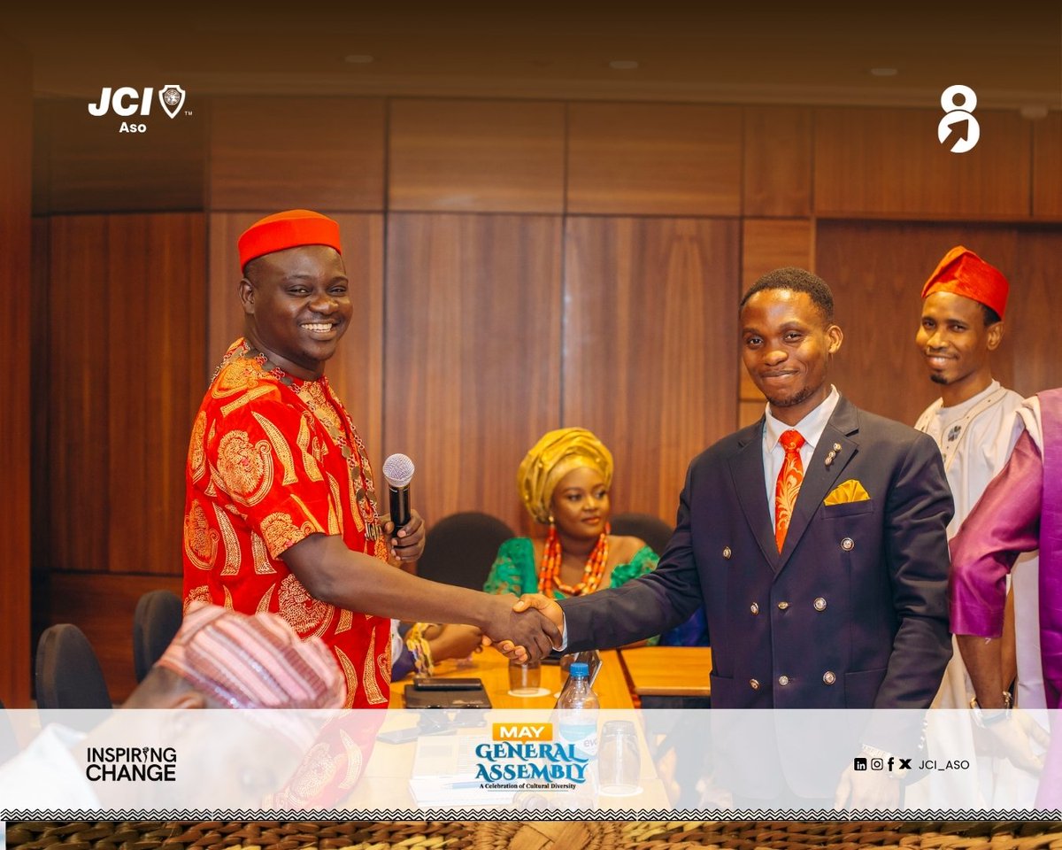 jciaso's tweet photo. Intending member wey sabi. A President wey sabi. When sharp minds align on purpose, vision meets conviction.

And in JCI, that only means one thing—a handshake that seals commitment.

Greatness begins with connection.

#jciaso 
#jcinigeria 
#elevate 
#explore 
#inspirechange https://t.co/OiW1BHozhX