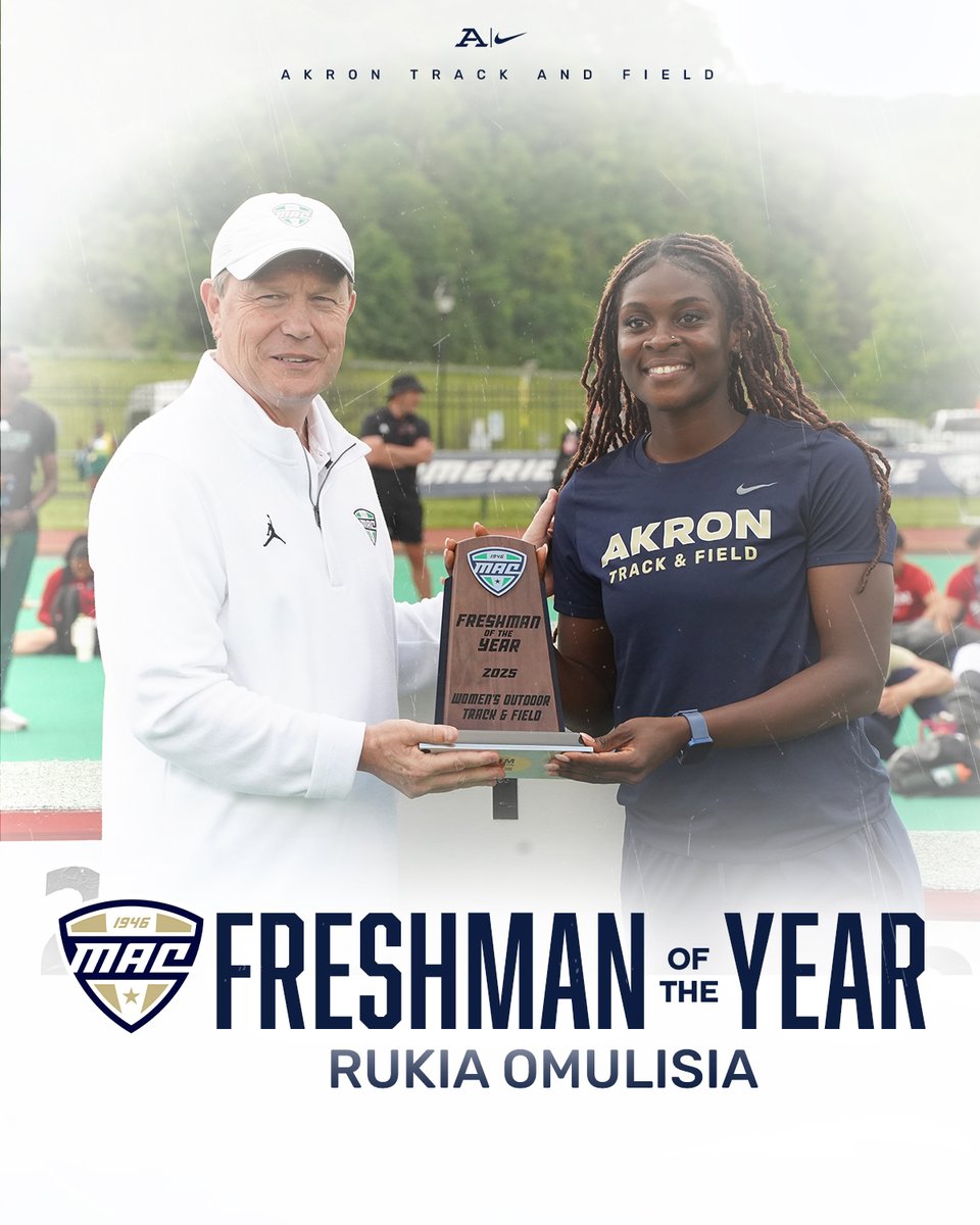 Akron Zips Track/CC (@zipstfcc) on Twitter photo π Congrats to <a href="/ZipsTFCC/">Akron Zips Track/CC</a> Rukia Omulisia on being named the <a href="/MACSports/">MACtion</a> Outdoor Track & Field Women's Track Freshman of the Year
#GoZips | <a href="/ZipsTFCC/">Akron Zips Track/CC</a> π¦ π Congrats to <a href="/ZipsTFCC/">Akron Zips Track/CC</a> Rukia Omulisia on being named the <a href="/MACSports/">MACtion</a> Outdoor Track & Field Women's Track Freshman of the Year
#GoZips | <a href="/ZipsTFCC/">Akron Zips Track/CC</a> π¦