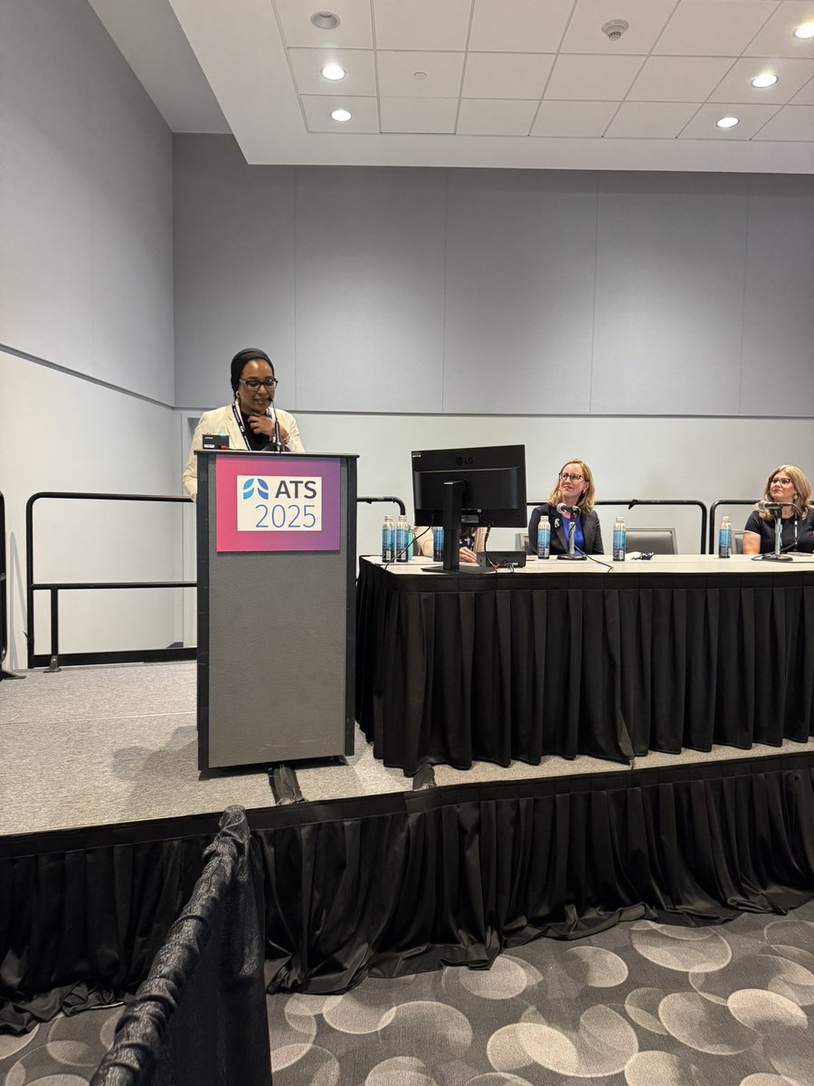 Proud of <a href="/GElnema/">Gitouf Elnema</a> for her excellent talk 
“Burdens &amp; Benefits of Intersectional 
Perspective” at #ATS2025