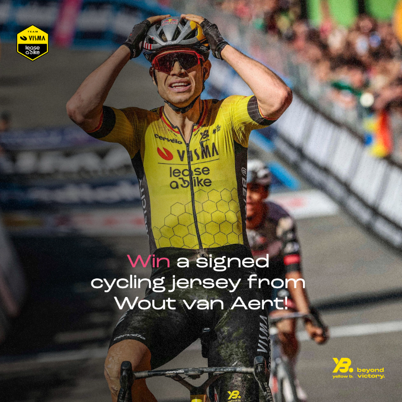 vismaleaseabike's tweet photo. 𝓦𝓲𝓷 𝓪 𝓦𝓸𝓾𝓽 𝓿𝓪𝓷 𝓐𝓮𝓻𝓽 𝓼𝓲𝓰𝓷𝓮𝓭 𝓬𝔂𝓬𝓵𝓲𝓷𝓰 𝓳𝓮𝓻𝓼𝓮𝔂

After Wout van Aert's fantastic win, we're giving away a cycling jersey signed by Wout van Aert.😍 

Enter now!

🇮🇹 #GirodItalia