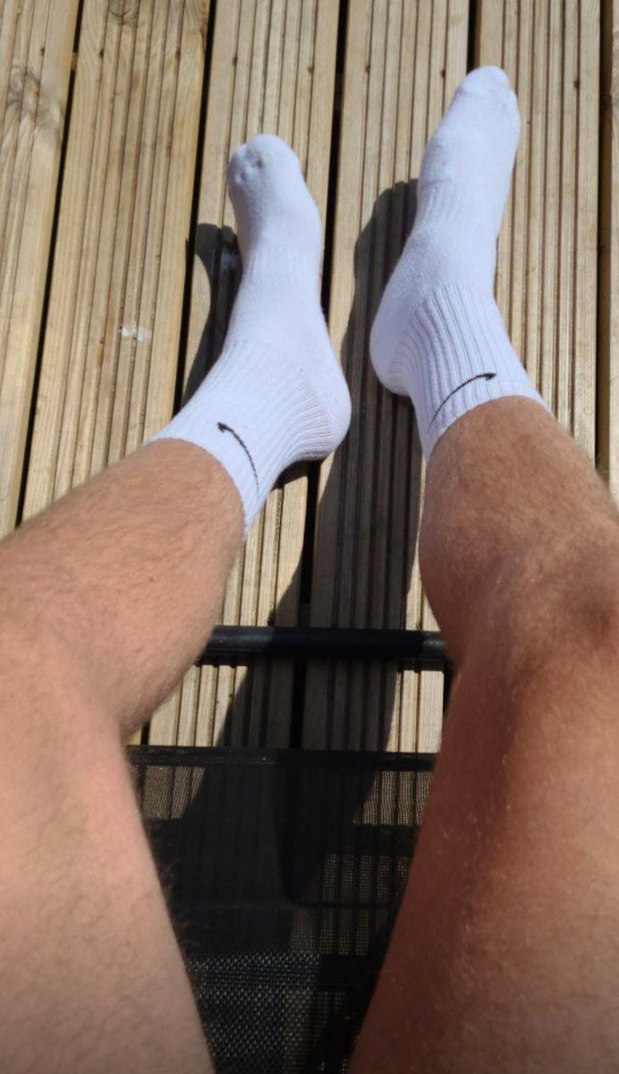 Just relaxing in the garden gets a bit of sun, but i need someone to help me take these socks off retweet #gayfetish #gayfeet #bigfeet