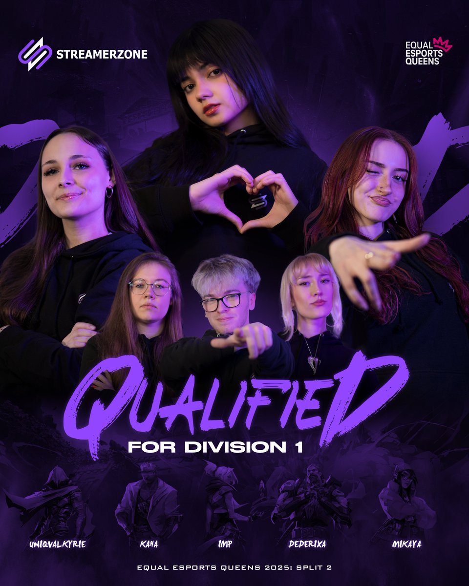 🥇WE DID IT  🥇

We end the tournament as 1st place. 

The girls played incredibly well, and now we're ready to take on Division 1 !

 🏆<a href="/projectvgg/">PROJECT V</a>

#Streamerzone #VALORANT #EEQ #Esports