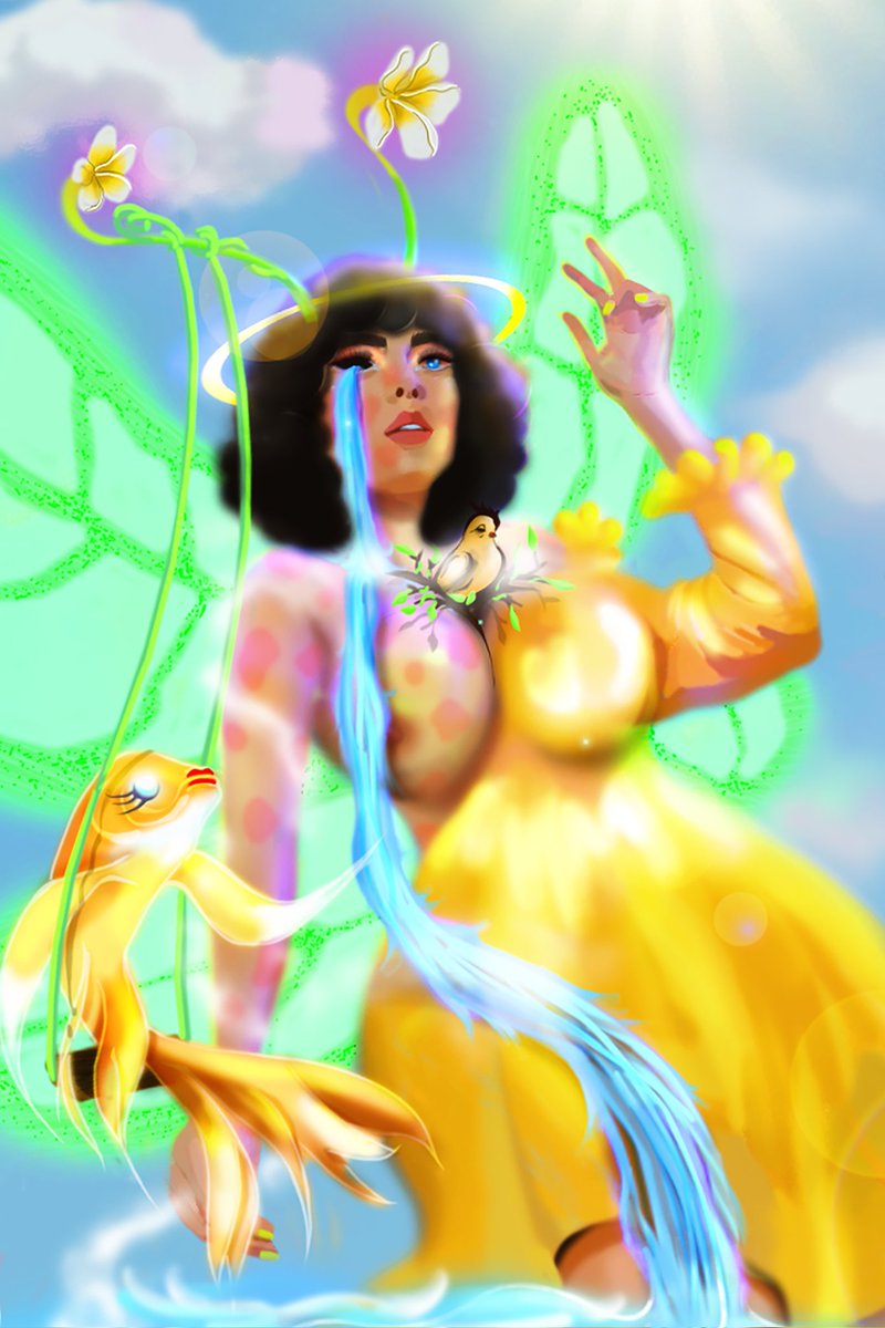 "Goddess of Nature"💛
is my entry for #BeyondImaginarium 

Shine like the sun,
Rise and flow like rivers,
Take root and grow green,
Fly like butterflies
And build a nest and be a shelter...

-digital hand drawing-
10 ed - 12 xtz

📎Link on comment