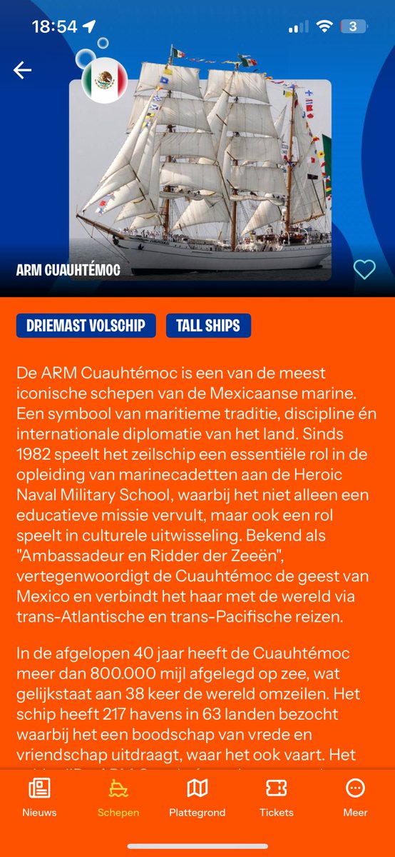 Dit schip zou ook naar SAIL Amsterdam komen. Vreselijk: al die matrozen die vanuit de hoogte naar beneden vielen.