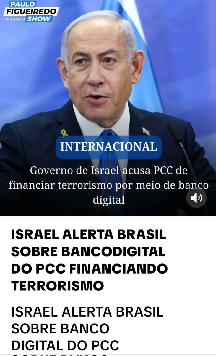 🚨ATENÇÃO PRIMEIRO USA E AGORA ISRAEL DENUNCIAM PCC🚨

PORTAS ABERTAS PARA INTERVENÇÃO E SANÇÕES DOS USA CONTRA O BRASIL DE LULA‼️