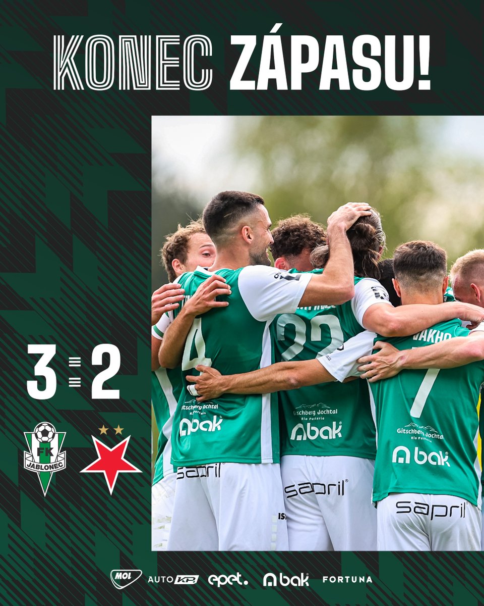 KONEC ZÁPASU!
Masivní obrat! Vítězíme 3:2 po gólech Chramosty a dvou trefách Puškáče!
#FKJSLA