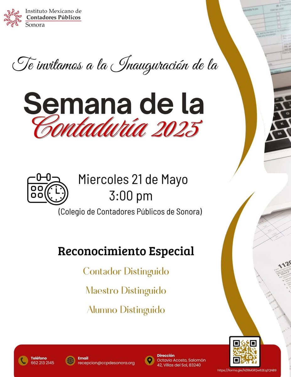 📢 ¡𝐀𝐭𝐞𝐧𝐜𝐢𝐨́𝐧 𝐠𝐫𝐞𝐦𝐢𝐨 𝐜𝐨𝐧𝐭𝐚𝐛𝐥𝐞❗
Del 21 al 23 de mayo, acompáñanos en la 𝐒𝐞𝐦𝐚𝐧𝐚 𝐝𝐞 𝐥𝐚 𝐂𝐨𝐧𝐭𝐚𝐝𝐮𝐫𝐢́𝐚 𝟐𝟎𝟐𝟓, un magno evento de #actualización,
🕓 Horario: 𝟑:𝟎𝟎 𝐚 𝟕:𝟎𝟎 𝐩.𝐦.
📲registro: forms.gle/NZRMGfQw62EqZQ…