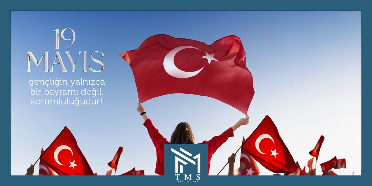 TmsMindosYapi's tweet photo. 📍19 Mayıs Atatürk’ü Anma Gençlik ve Spor Bayramımız kutlu olsun.
#Bodrum #TMSMindosYapı #19Mayıs #MustafaKemalAtatürk #GençlerinBayramı #GençlikBayramı #KutluOlsun #19MayısAtatürküAnmaGençlikVeSporBayramıKutluOlsun https://t.co/41bpKKyIPo