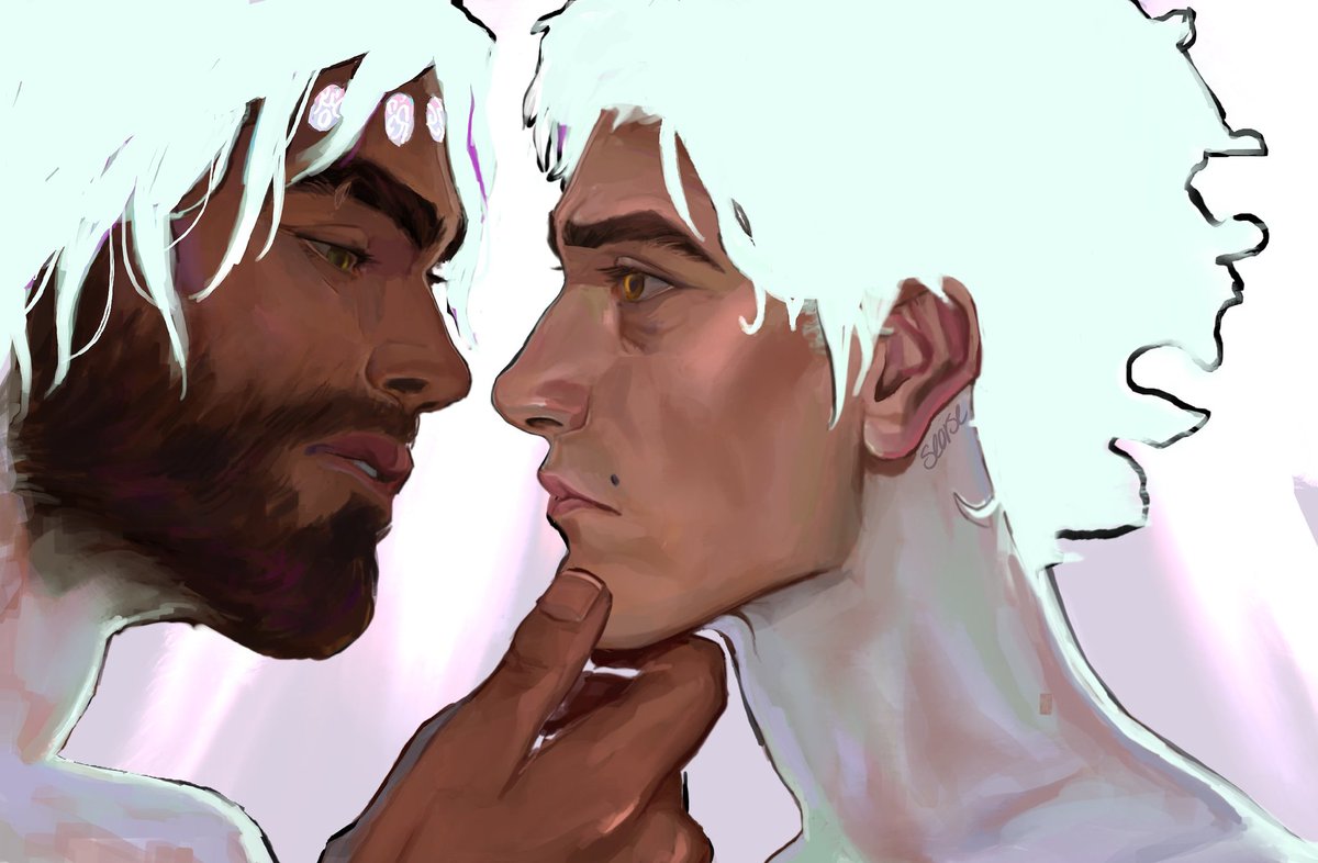 [Astral kiss] 

Inspired by the lyrics:
"I was scared to take a breath,
didn't want you to move your head"

And thank y'all for the support I never expected to receive sm love for my art. THANK YOU

#jayvik #arcane #jaycearcane #viktorarcane #jayvikfanart #fanart #digitalart