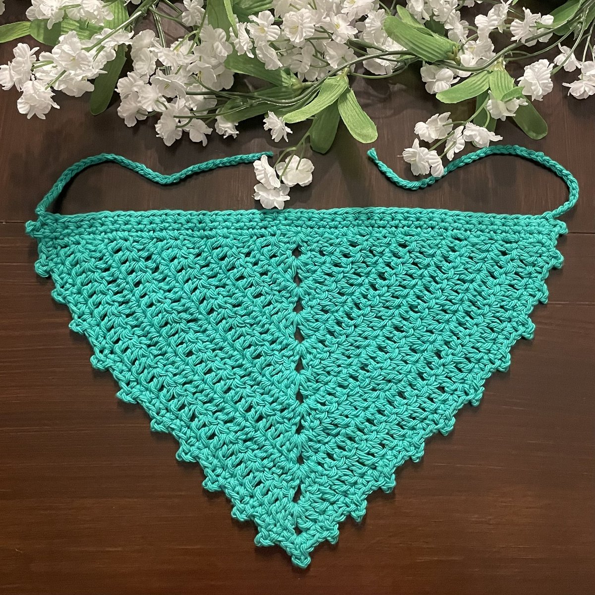 daisydaggerco's tweet photo. Green crochet bandana 🤍 https://t.co/CqI6ZfbUmR