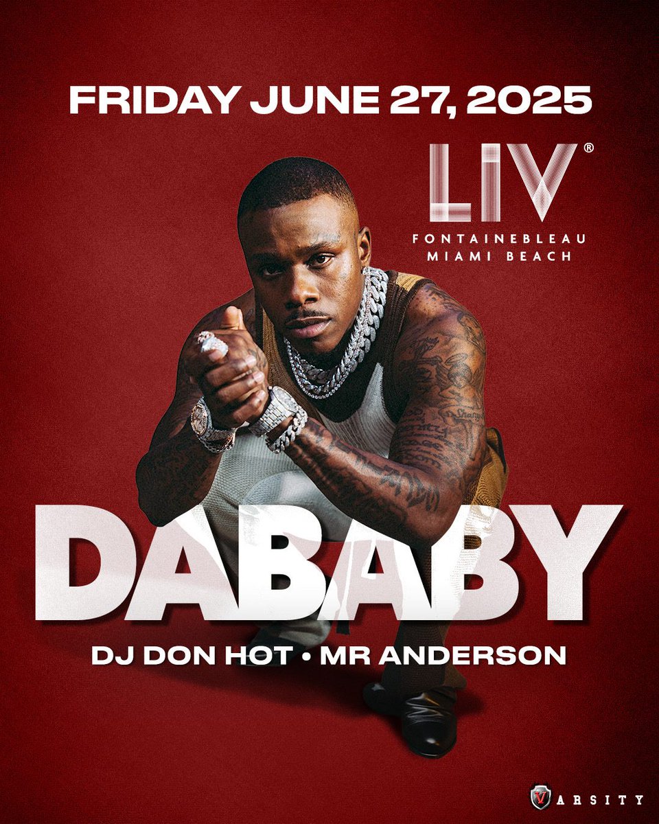 He don’t miss 💥 <a href="/DaBaby/">DaBABY 🇨🇦</a> Friday June 27th 🐐

🎟️: livnightclub.com/miami/events